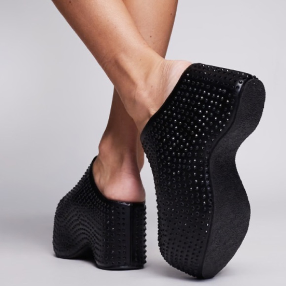 Black Studded Mules - Picture 4 of 9